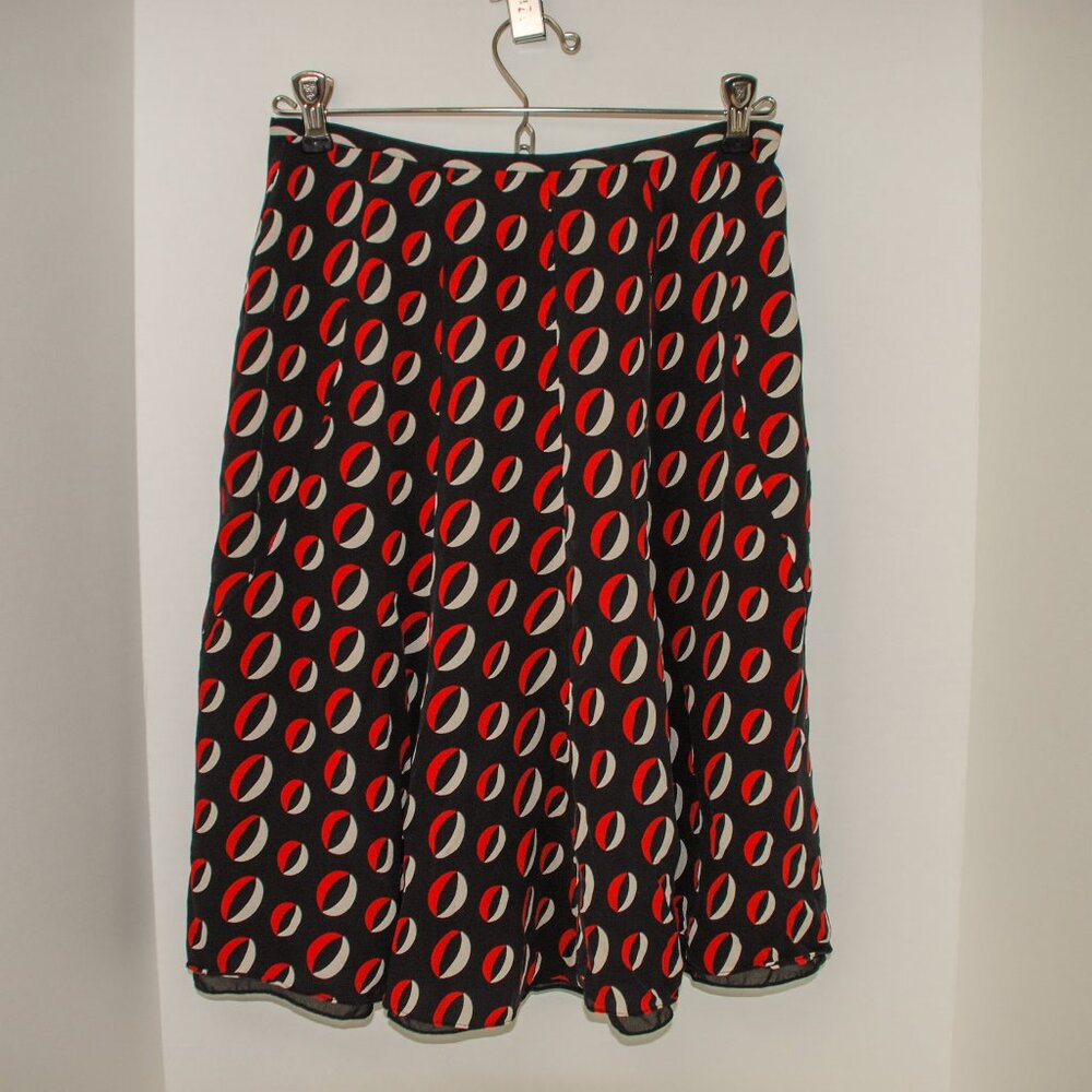 A-line skirt by Ann Klein black with red and white size 4